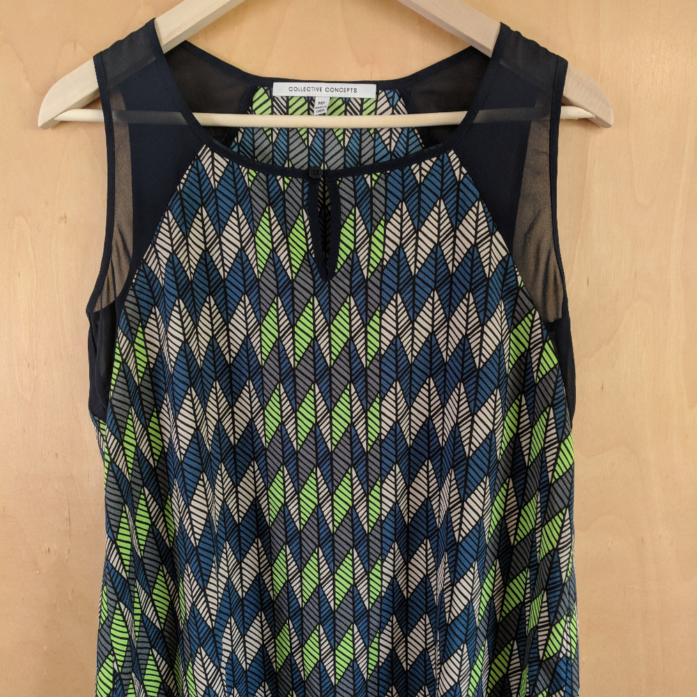 Collective Concepts Lightweight Blue Chevron Tank